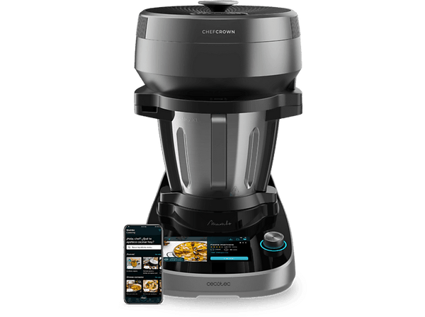 Robot de cocina - Cecotec Mambo CooKing Victory, 1700W, 4.5 l, 45 Funciones, 1000 recetas, Pantalla táctil TFT 7”, Autolimpieza, Wi-Fi, Inox