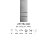 Frigorífico combi - Haier 3D 60 Series 5 HTW 5618CNMG, No Frost, 185 cm, 360 l, Motor Inverter, Wi-fi, Negro