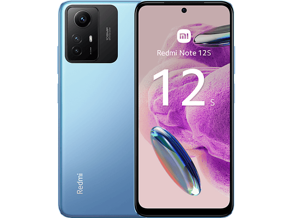 Móvil - Xiaomi Redmi Note 12S, Azul Hielo, 256 GB, 8 GB RAM, 6.43" Full HD+, MediaTek Helio G96, 5000 mAh, Android