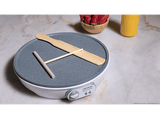 Crepera - Cecotec Fun Crepestone, 1000 W, 30.5cm, Revestimiento RockStone, Libre de PTFE y PFOA, Blanco
