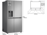 Frigorífico americano - LG GSLC41PYPE, No Frost, 179 cm, 638 l, LinearCooling™, SpacePlus™, Inox antihuellas