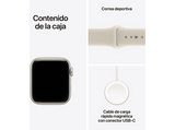 Apple Watch SE 3 (2026), GPS, 44 mm, Caja de aluminio Blanco estrella, Correa deportiva Arena, Talla M/L, Siri AI