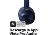 Auriculares inalámbricos - Vieta Way 4, Circumaurales, Bluetooth, 50h Autonomía, Diseño doble plegado, Micrófono, Azul