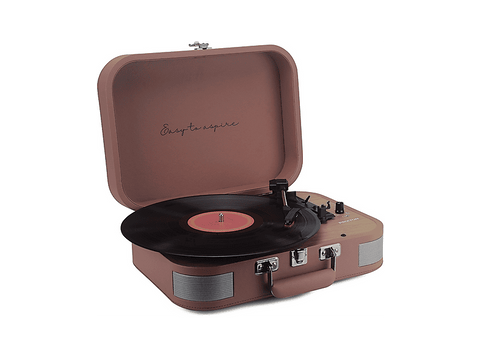 Tocadiscos - Prixton VC600, Correa de Transmisión, Bluetooth, 33/45/78 rpm, Dos Altavoces Estéreo de 5W, Mocha Mousse