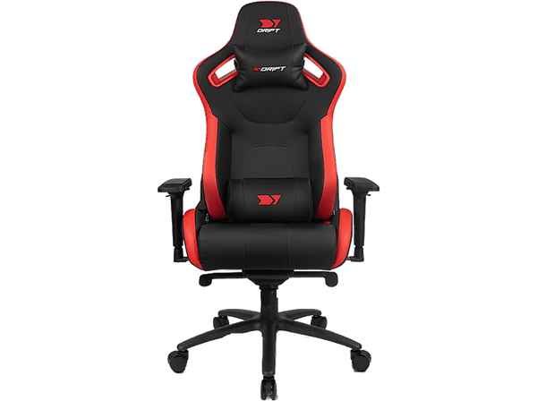Silla gaming - Drift DR600, Reposabrazos 4D, Hasta 150 kg, Cojín cervical y lumbar, Reclinable, Rojo