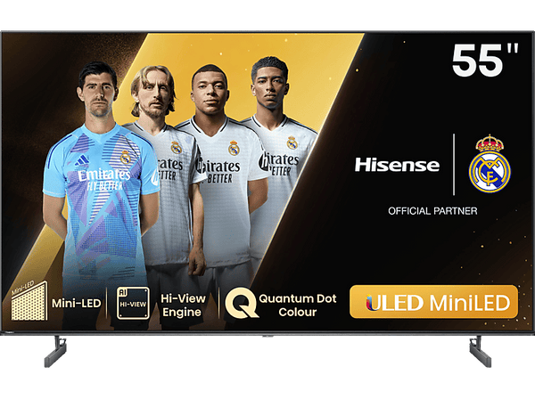 TV Mini LED 55" - Hisense 55U6NQ, UHD 4K, Quad Core/MT9603, Dolby VIsion&Atmos, Smart TV, Mini LED, Game Bar, IA, Negro