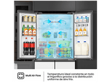 Frigorífico americano - Hisense RQ5P470SETE, Total No Frost, 178.5 cm, 483 l, WiFi, Inverter, Cristal Blanco
