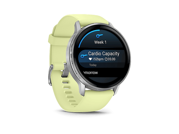 Reloj deportivo - Garmin Venu 4, Amarillo, 45mm, Pantalla 1.4", Autonomía 12 Días, Alineación del Sueño, Correa de Silicona