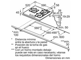 Placa de gas - Siemens EP6A6CI10, 3 Zonas, 28 cm Zona grande, Gas natural, 59 cm, Negro