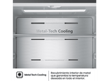 Frigorífico combi - Hisense RF632N4AIC1, Total No Frost, 201.3 cm, 485 L, Metal Tech Cooling, Multi Air-Flow, Inox