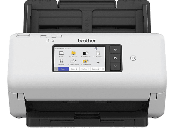 Escáner - Brother ADS4700W, 600 x 600 ppp, 40 ppm, Wi-Fi, Hasta 80 páginas, Táctil, Negro y blanco