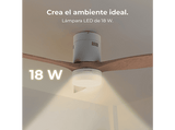 Ventilador de techo - Cecotec EnergySilence Aero 5600 Classic, 40 W, Motor DC, 52 pulgadas, Modo Verano/Invierno, Mando a distancia, Multicolor