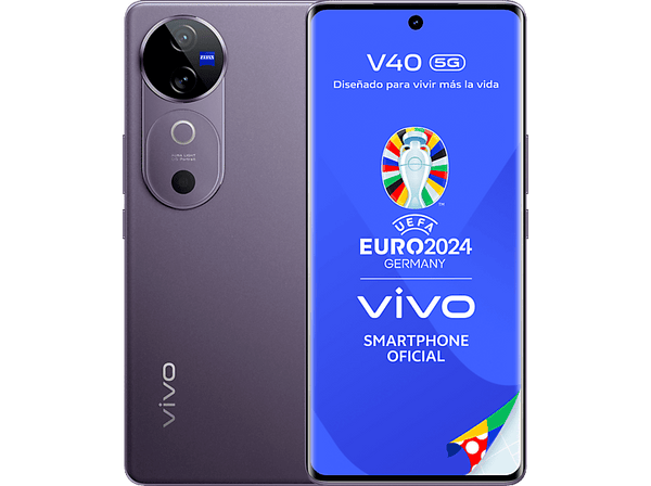Móvil - vivo V40, Morado, 6.78" AMOLED,  512 GB, 12 GB RAM,Qualcomm Snapdragon® 7Gen3 , 5500 mAh, Android