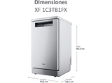Lavavajillas - Haier I-Pro Shine Series 5 XF1C3TB1FX, 11 servicios, 8 programas, 45 cm, Motor Inverter, Wi-Fi, Inox