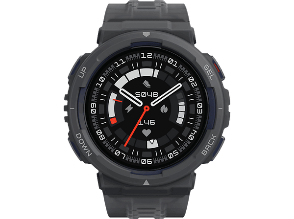 Smartwatch - Amazfit Active Edge, Pantalla 1.32", Autonomía hasta 14 días, Plástico bicolor, Gris