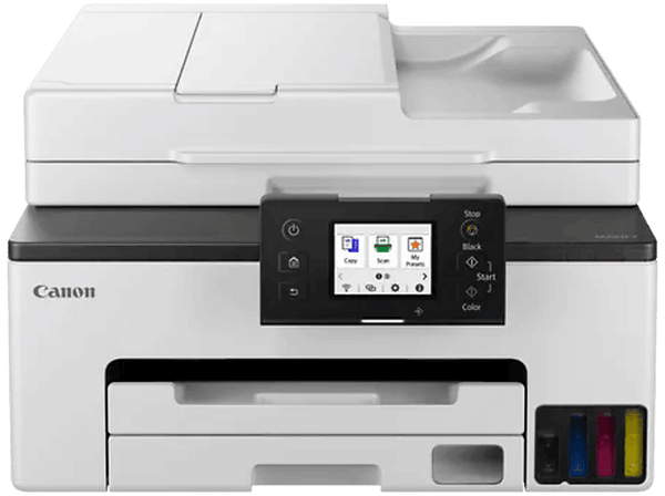 Impresora multifunción - Canon Maxify GX1050, Depósito de tinta rellenable, 15 ppm, Wi-Fi, Ethernet, impresión, copia, escaneo y nube, Blanco