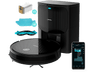 Robot friegasuelos - Cecotec Conga 2499 Ultra Home Titanium, 4en1, Incluye base autovaciado, 2100 Pa, 160 min, 3 L, Asistente virtual, Wi-Fi, Black