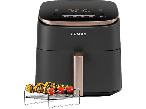 Freidora de aire - Cosori Turbo Blaze Chef Edition, 1725 W, 6 l, Hasta 230 °C, Pantalla táctil, 5 velocidades, Negro