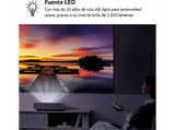 Proyector - LG HU715QW, Láser, Resolución 3840x2160, 20.000 horas, UHD 4K, Blanco