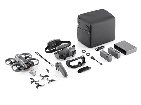 Drone - DJI Avata 2 Fly More Combo (3 Baterías), Vídeo 4K, 12 MP, Autonomía hasta 23 min, Velocidad 16 m/s, DJI Googles 3, DJI RC Motion 3, Gris