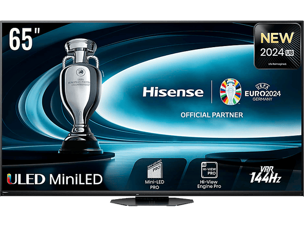 TV Mini LED 65" - Hisense 65U8NQ, UHD 4K, Mini LED, Smart TV, 144Hz, Hi-View, IA, Imax, Dolby VIsion&Atmos, Negro