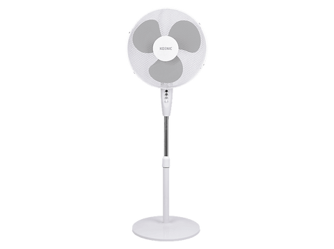 Ventilador de pie - Koenic KSF 40326 ES W Stand fan, 45 W, 4 velocidades, Oscilación, Altura regulable e inclinación ajustable, Blanco