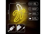 Luces LED - Forever Banana, Funcionan mediante pilas o USB, Tecnología LED, Amarillo
