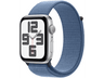 APPLE Watch SE (2023), GPS, 44 mm, Caja de aluminio plata, Vidrio delantero Ion-X, Correa Sport Loop azul invierno