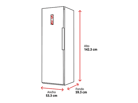 Congelador vertical - KOENIC KFZ 411 D NF W, 161 l, No Frost, 142.3 cm Altura, Inverter, Función de Congelación Rápida , Pantalla Digital, Blanco