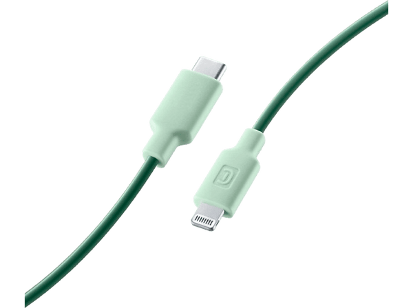 Cable USB - CellularLine Stylecolor, Conector de Lightning a  USB - C, 1 m, Verde