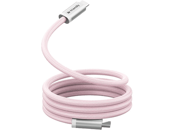 Cable de carga magnética - Friendly License FRCAB009, Tipo C, 60W, Rosa