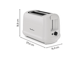 Tostadora - Moulinex Simpleo LT160B, 850 W, 2 ranuras, 7 niveles tostado, Palanca de elevación, Bandeja recogemigas, Modo descongelar, Marfil