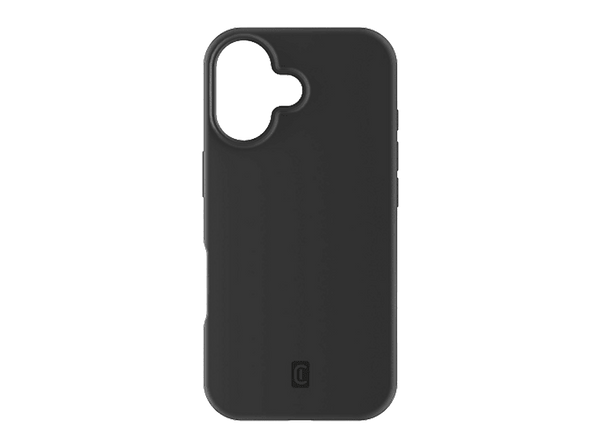 Funda móvil - CellularLine SENSATION+, Para iPhone 17, Acabado soft-touch, Interior de microfibra, Tecnología antibacteriana, Negro