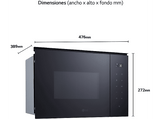 Microondas con grill integrable - LG MGBZ2593F, 900W, 8 niveles, 25 l, Cristal Negro