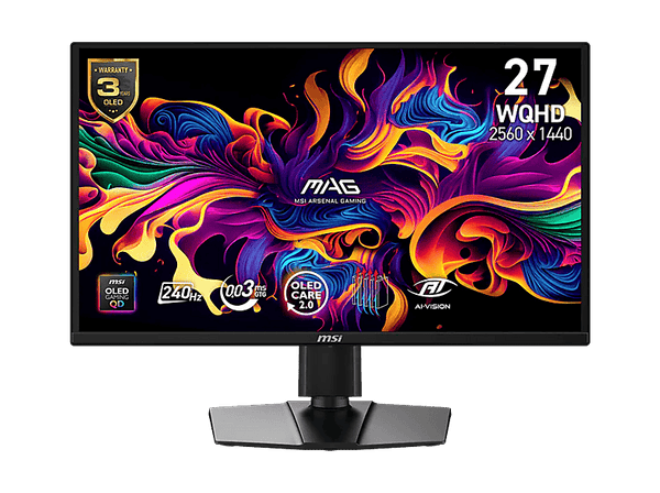 Monitor gaming - MSI MAG 272QP QD-OLED X24, 26.5" WQHD, 240 Hz, 0.03 ms, QD-OLED, NVIDIA G-SYNC, Compatible AMD FreeSync™ Premium