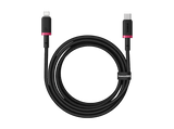 Cable USB a Lightning - Baseus DURA, Lightning a Tipo-C, Carga rápida, Cable trenzado ultrarresistente de 200 cm, Universal, 20W, Rojo y Negro