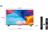 TV LED 43 - TCL 43P635, LCD, 4K HDR TV, Google TV, Control por voz, Wifi, Dolby Audio, HDR10, Negro