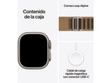 Apple Watch Ultra 4 (2026), GPS+CEL, 49mm, Caja de titanio Natural, Correa Alpine Loop Desierto, Talla M, Siri AI
