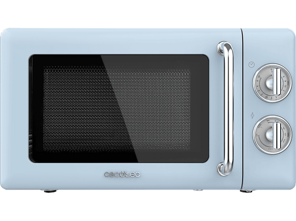 Microondas con grill - Cecotec ProClean 3110 Retro, 700 W, 6 niveles, Luz interior, 20 l, Azul
