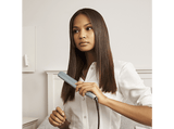 Plancha de pelo - BaByliss Hydro-Fusion, Sistema iónico dual, antiencrespamiento, 5 temperaturas, Placas de cerámica 25mm, ST573E, Azul