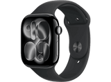 Apple Watch Series 11 (2025), GPS, 46 mm, Caja de aluminio Negro Azabache, Correa deportiva Negra, M/L, Calidad del sueño, 24h Autonomía