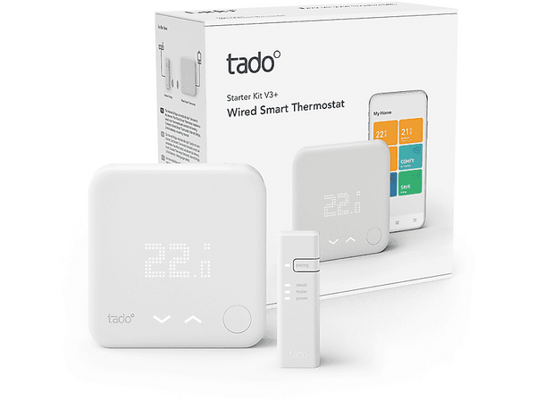 Termostato - Tado Kit de inicio V3+, Termostato Inteligente cableado de Calefacción, Blanco