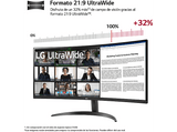 Monitor - LG UltraWide™ 34WR50QK, 34 WQHD, 100 Hz, 5 ms, VA Curvo, 2x HDMI, HDR10, Negro
