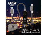 Cable USB - CellularLine Power View IQ Cable USB C, Carga rápida, 240 W, Universal, Negro