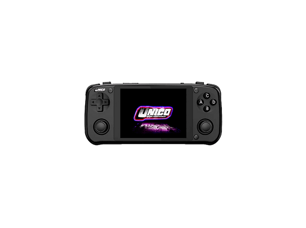Consola retro portátil - Unico Pocket NeoGeo Black, 4" LCD IPS, 40 juegos, 2 altavoces, USB-C, Negro