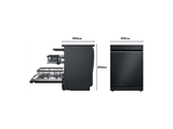 Lavavajillas - LG DF375HMS, 14 servicios, 10 programas, 60 cm, LED táctil, Tercera bandeja, TrueSteam™, QuadWash™, Acero negro grafito antihuellas