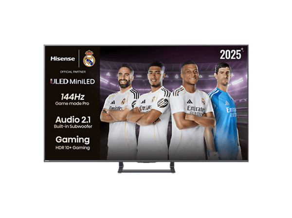 TV Mini LED 55" - Hisense 55E8Q, UHD 4K, 144 Hz, Hi-View Engine, Escalador HDR IA, Subwoofer integrado, Negro