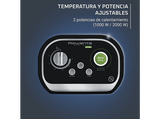 Calefactor - Rowenta Mini Excel Eco Safe SO9266, 2000 W, 25 m², Cerámico, 2 Velocidades, Temperatura Ajustable, Silencioso, Anticongelante, ECO, Negro