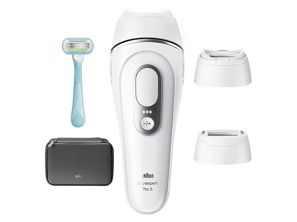 Depiladora IPL - Braun Luz Pulsada Silk·expert Pro 5 PL5234, Depilación en casa, Cabezal SmartFlex, SmartSkinProtect, Cabezal ancho para hombre