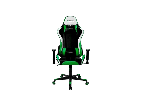 Silla gaming - Drift DR175, 2D (regulable en altura y anchura), Poliuretano), 150kg, Giratorio, Negro y Verde